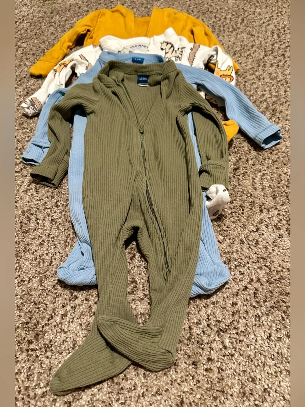 Baby Footed Sleepers - Multicolor Animal & Solid Set